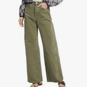 NWT Veronica Beard Taylor High Rise Wide Leg Jeans Clover 27 $298